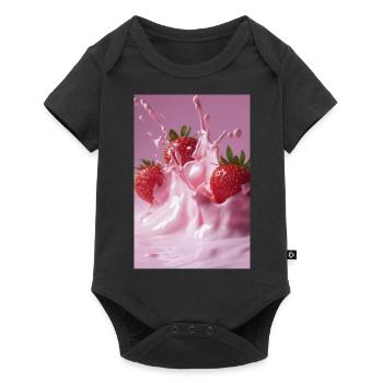 Strawberries in Pink Splash - Baby Premium short-sleeve bodysuit - black - Front