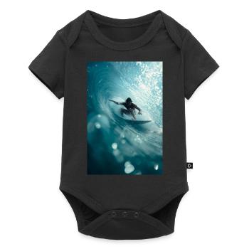 Surfeur chevauchant le baril parfait - Body à manches courtes Premium Bébé - noir - Devant