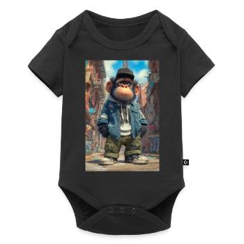 Urban Ape with Street Style - Baby Premium short-sleeve bodysuit - black - Front