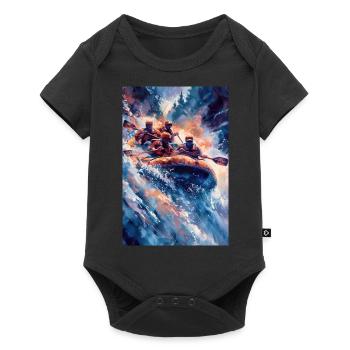 Team Rush durch wilde Stromschnellen - Baby Premium Kurzarmbody - Schwarz - Vorne
