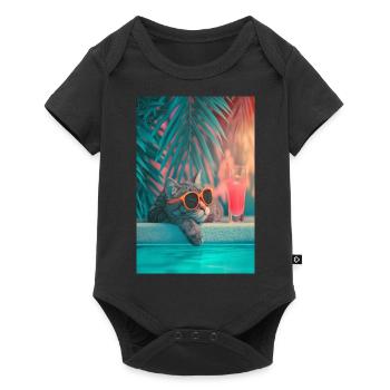 Cool Cat by the Pool - Baby Premium short-sleeve bodysuit - black - Front