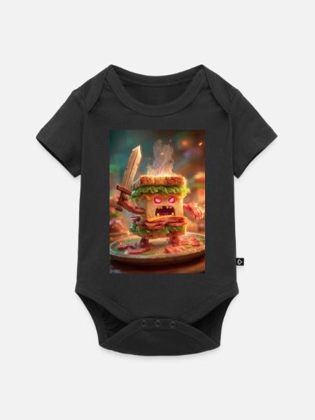 Wütendes Kampfsandwich - Baby Premium Kurzarmbody - Schwarz