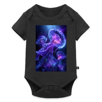 Méduse néon - Body à manches courtes Premium Bébé - noir - Devant