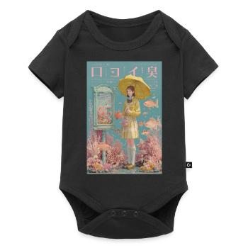 Girl with Umbrella in Surreal Ocean - Baby Premium short-sleeve bodysuit - black - Front