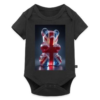 Union Jack Gummy Bear - Baby Premium short-sleeve bodysuit - black - Front