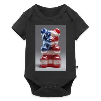 USA Stars & Stripes Gummy Bear - Baby Premium short-sleeve bodysuit - black - Front