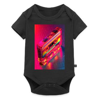 Neon Rainbow Cassette Tape - Baby Premium short-sleeve bodysuit - black - Front