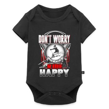 ski heureux - Body à manches courtes Premium Bébé - noir - Devant