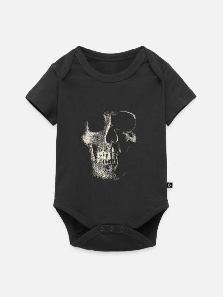 Schädel - Baby Premium Kurzarmbody - Schwarz