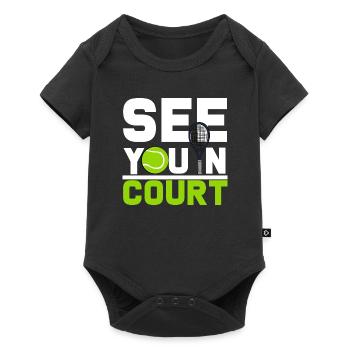 court de tennis - Body à manches courtes Premium Bébé - noir - Devant