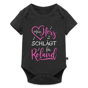 Mon cœur bat pour Roland - Body à manches courtes Premium Bébé - noir - Devant