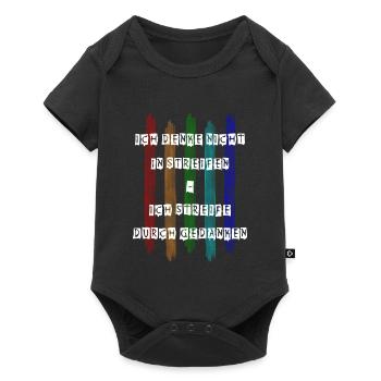 Ich denke nicht in Streifen - Baby Premium Kurzarmbody - Schwarz - Vorne