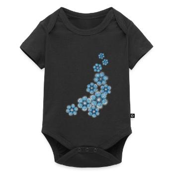 flocons de neige - Body à manches courtes Premium Bébé - noir - Devant