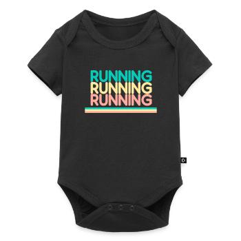 Aimer Courir Passion footing course à pied - Body à manches courtes Premium Bébé - noir - Devant