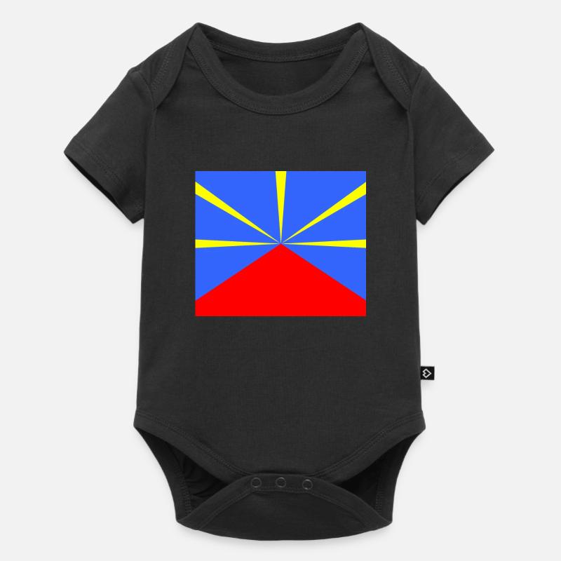 Mahaveli Drapeau Ile De La Réunion 974 - Body à manches courtes Premium Bébé - noir