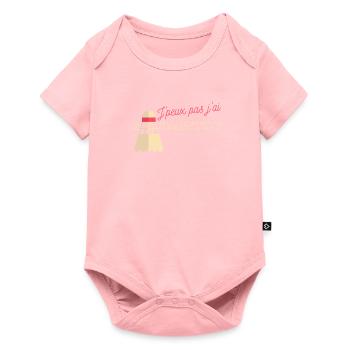 Je peux pas j'ai badminton - Body à manches courtes Premium Bébé - rose - Devant