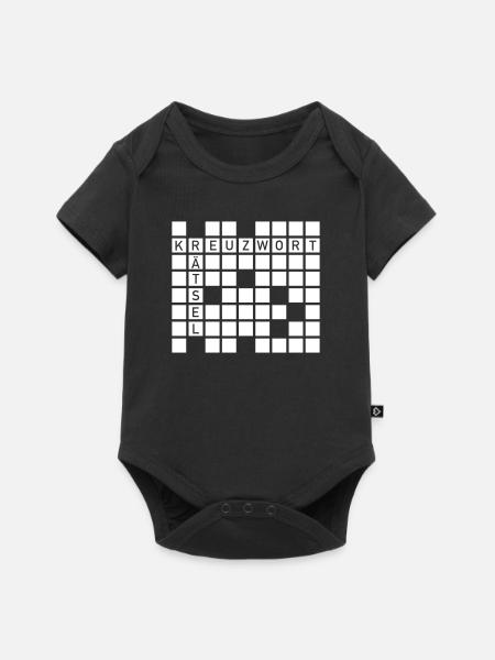 Kreuzworträtsel - Baby Premium Kurzarmbody - Schwarz