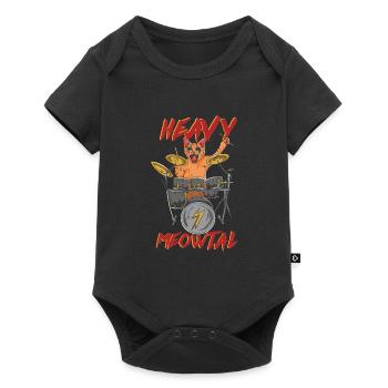 Heavy Meowtal - Chat de métal lourd - Body à manches courtes Premium Bébé - noir - Devant