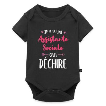Je Suis Une Assistante Sociale Qui Déchire - Body à manches courtes Premium Bébé - noir - Devant