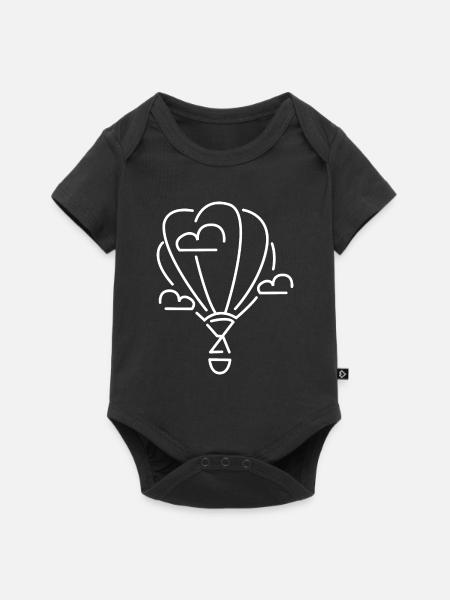 Heißluftballon Wolken Fliegen - Baby Premium Kurzarmbody - Schwarz