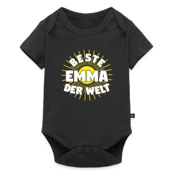 Emma - Beste Emma der Welt - Baby Premium Kurzarmbody - Schwarz - Vorne
