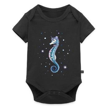 Seahorse cute motif - Baby Premium short-sleeve bodysuit - black - Front