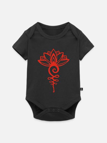 Ewiger roter Lotus - Baby Premium Kurzarmbody - Schwarz