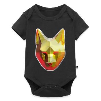 Cat Polygon in Gold - Baby Premium short-sleeve bodysuit - black - Front