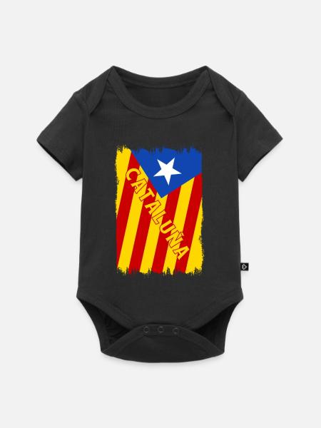 Katalonien Flaggen Design - Baby Premium Kurzarmbody - Schwarz