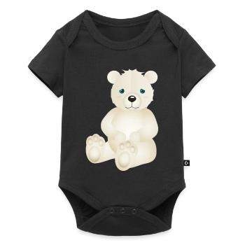 zauberhafter Eisbär als tierischer Begleiter - Baby Premium Kurzarmbody - Schwarz - Vorne