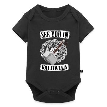 Viking Valhalla Runes Thor Hammer - Baby Premium short-sleeve bodysuit - black - Front