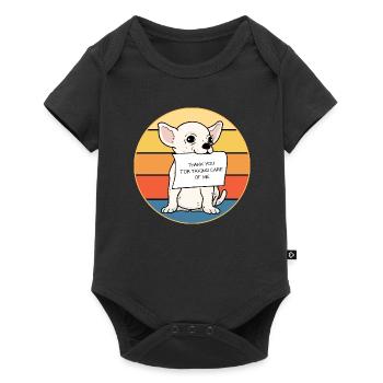 Mignon Chihuahua Dog Breed Vintage Retro Sunset - Body à manches courtes Premium Bébé - noir - Devant
