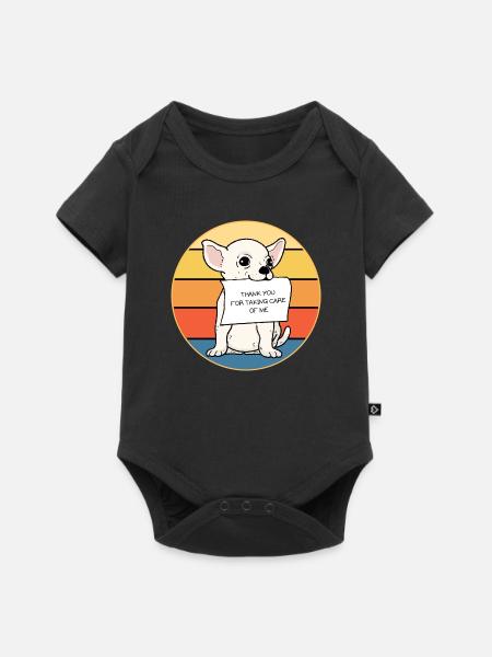 Nette Chihuahua Hunderasse Vintage Retro Sonnenuntergang - Baby Premium Kurzarmbody - Schwarz