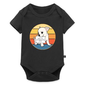 Mignon Chihuahua Dog Breed Vintage Retro Sunset - Body à manches courtes Premium Bébé - noir - Devant