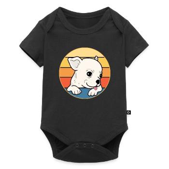 Mignon Chihuahua Dog Breed Vintage Retro Sunset - Body à manches courtes Premium Bébé - noir - Devant