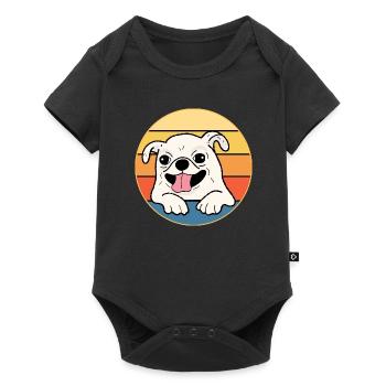 Mignon Chihuahua Dog Breed Vintage Retro Sunset - Body à manches courtes Premium Bébé - noir - Devant