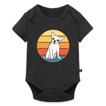 Cute Chihuahua Dog Breed Vintage Retro Sunset - Baby Premium short-sleeve bodysuit - black - Front