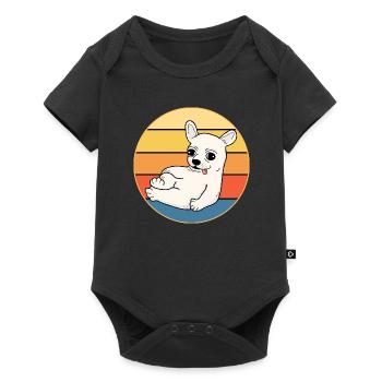 Cute Chihuahua Dog Breed Vintage Retro Sunset - Baby Premium short-sleeve bodysuit - black - Front