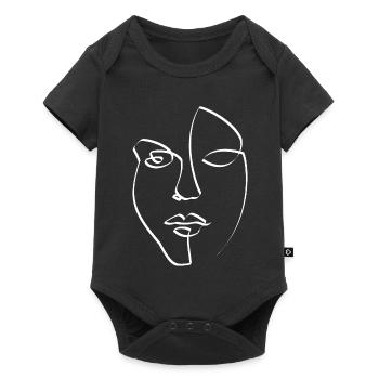 Face - Baby Premium short-sleeve bodysuit - black - Front