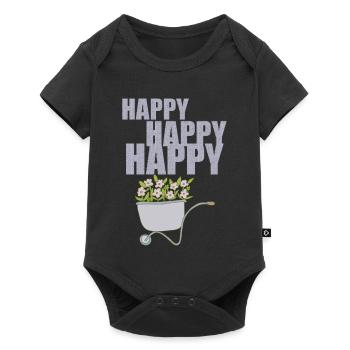 WHEELBARROWS HAPPY - Baby Premium short-sleeve bodysuit - black - Front