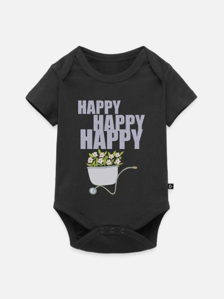 SCHUBKARREN HAPPY - Baby Premium Kurzarmbody - Schwarz