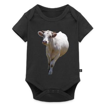 Personalized Cow T-Shirt Gift for Farmers - Baby Premium short-sleeve bodysuit - black - Front