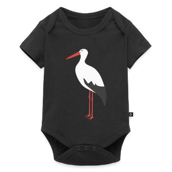 Cigogne blanche - Body à manches courtes Premium Bébé - noir - Devant