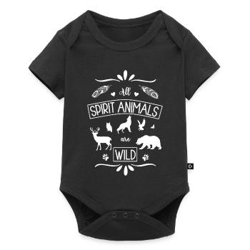 All Spirit Animals are wild Spirit Animals - Baby Premium short-sleeve bodysuit - black - Front