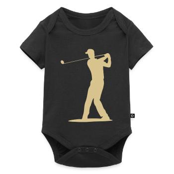 Golfer Tee Silhouette - Design pour hommes - Body à manches courtes Premium Bébé - noir - Devant