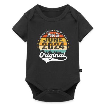 Born in June 2024 Birthday Gift June 2024 - Baby Premium short-sleeve bodysuit - black - Front