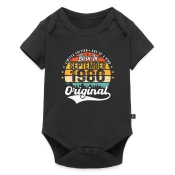 September 1980 Jubilee 1980 September - Baby Premium short-sleeve bodysuit - black - Front