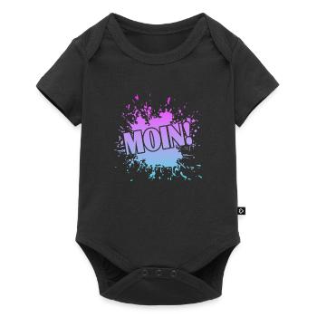 Moin - Baby Premium Kurzarmbody - Schwarz - Vorne
