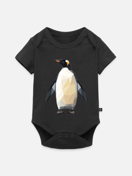 Geometrischer Pinguin /Geometric Penguin - Baby Premium Kurzarmbody - Schwarz