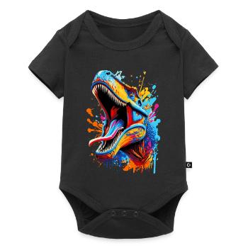 T-Rex Colorful - Tyrannosaurus Rex Dinosaur - Baby Premium short-sleeve bodysuit - black - Front